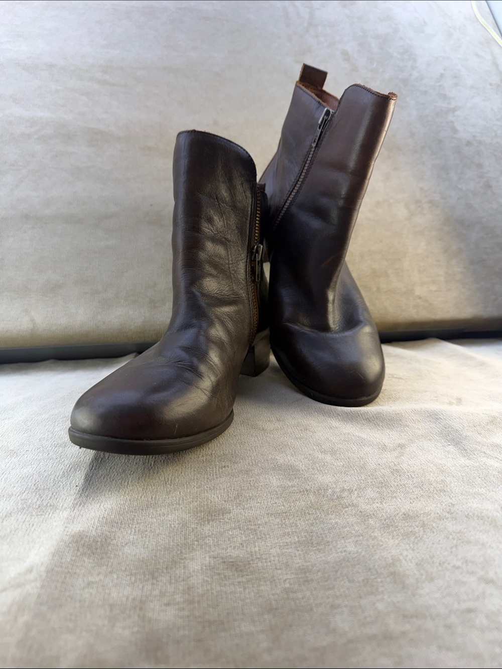 Born Dark Brown Leather Ankle Booties